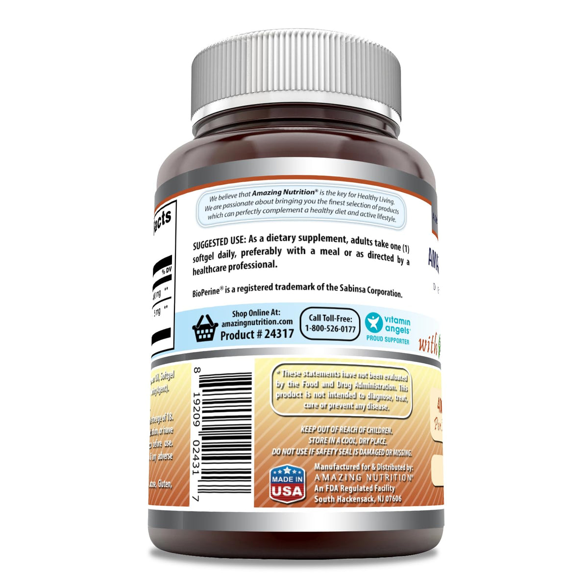 Amazing Nutrition CoQ10 with Bioperine 400 mg - 60 Softgels - image 3