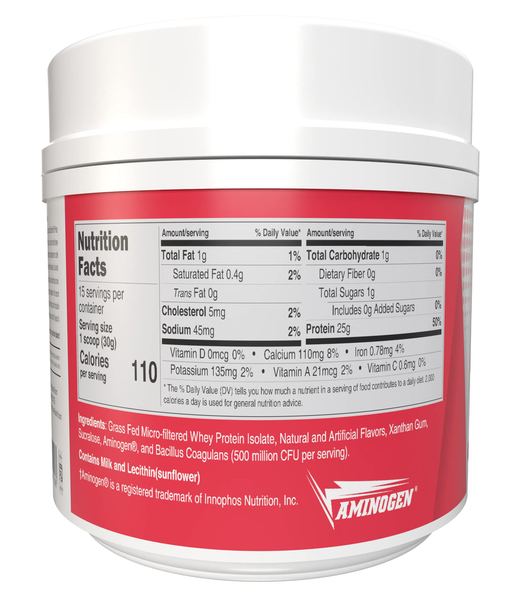 BariatricPal Clean Whey Protein (25g) with Probiotics & Aminogen