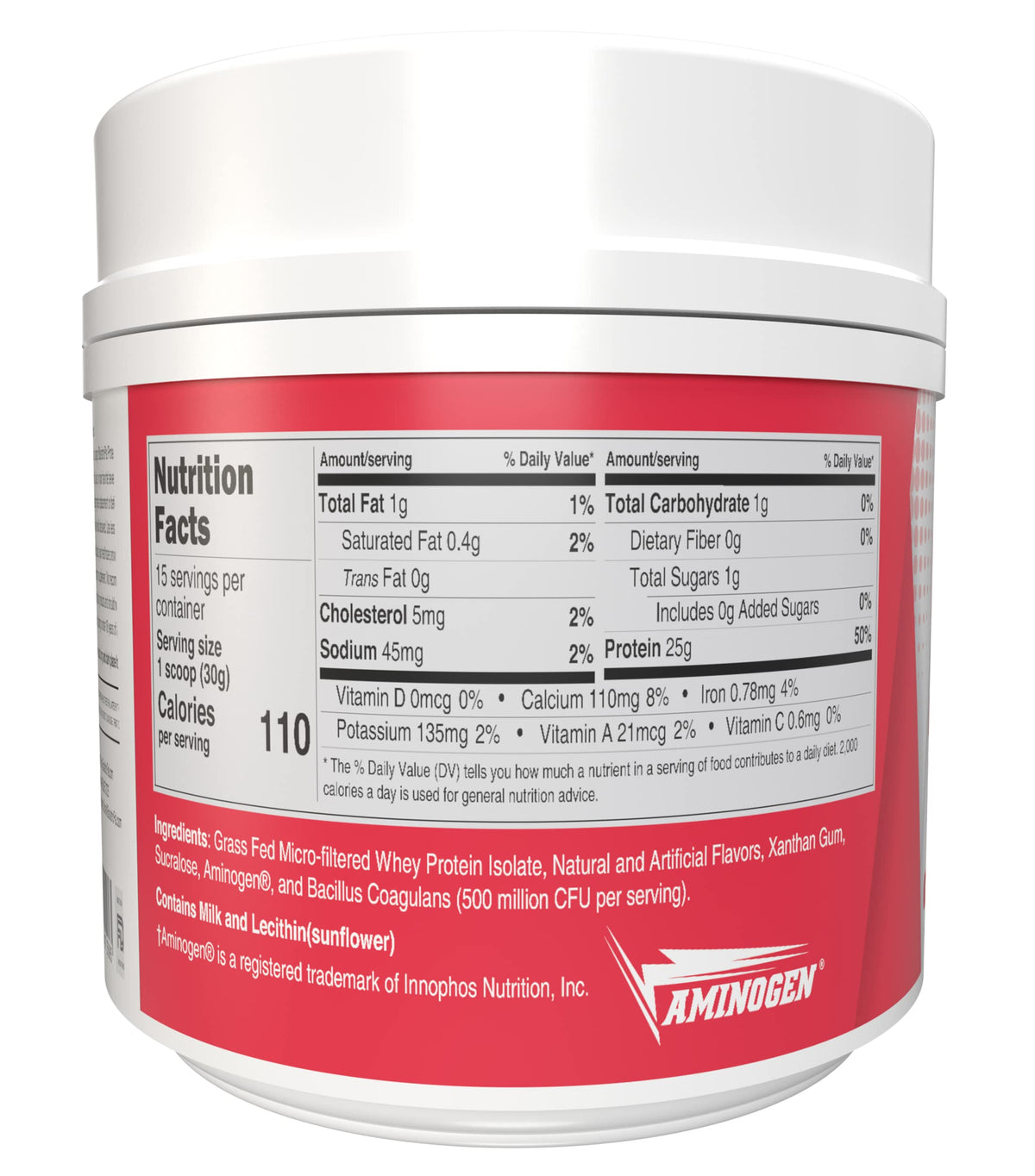 BariatricPal Clean Whey Protein (25g) with Probiotics & Aminogen