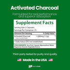 Healthfare Activated Charcoal 1200mg - 150 Vegan Capsules - image 3