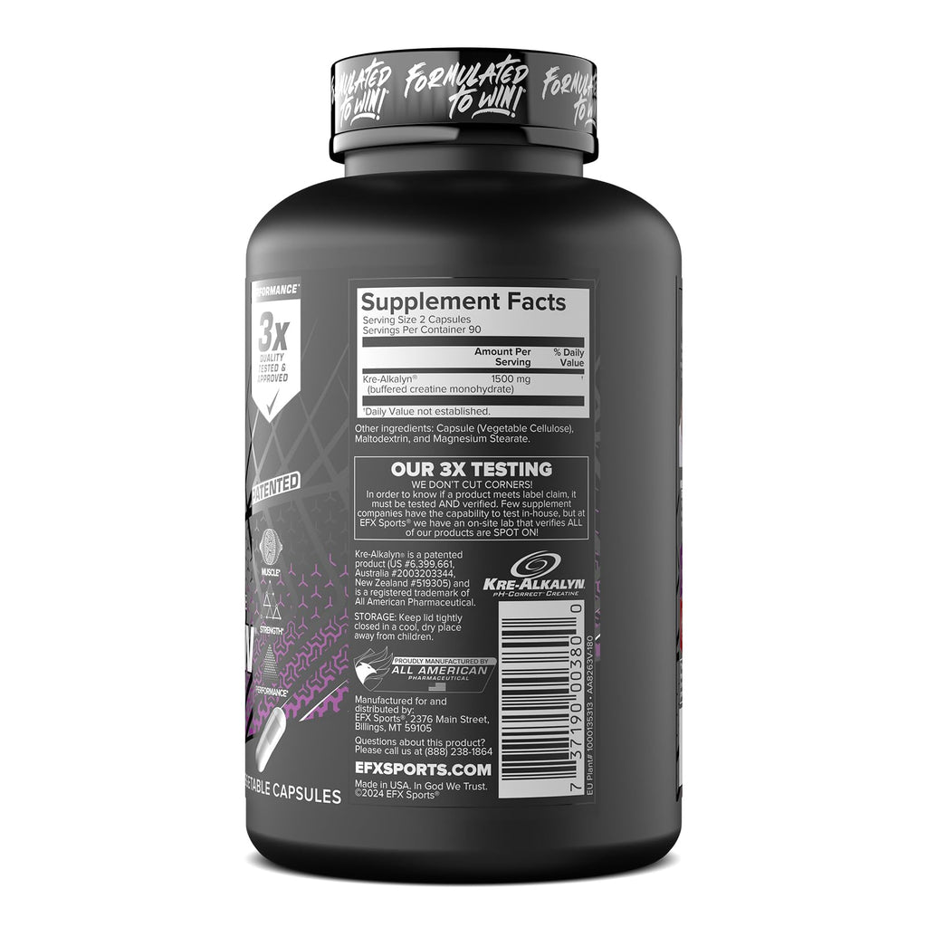 EFX Sports Kre-Alkalyn EFX pH Correct Creatine - 180 Capsules - image 9