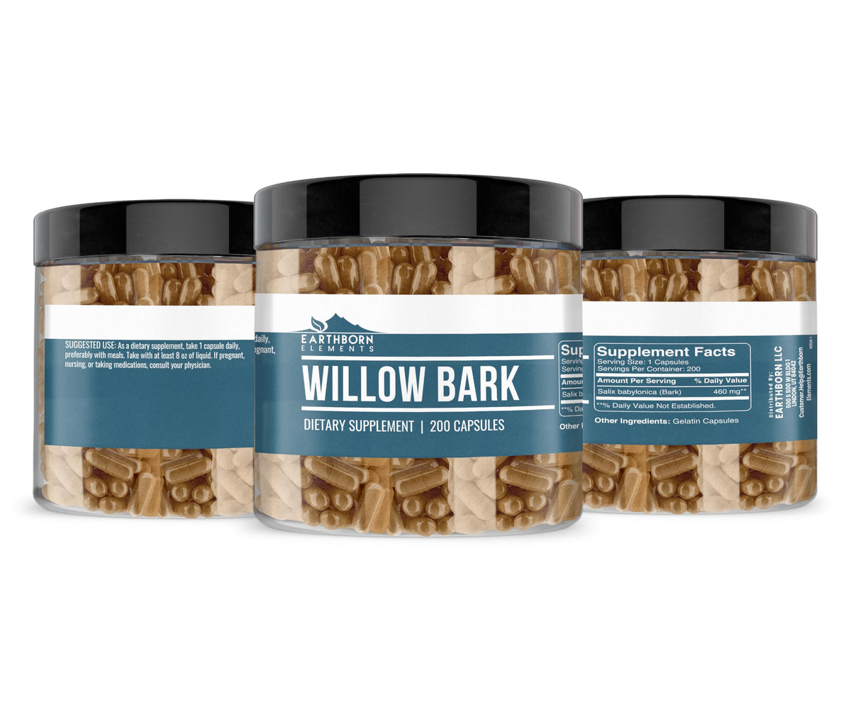 Earthborn Elements Willow Bark Extract - 200 Capsules - image 4