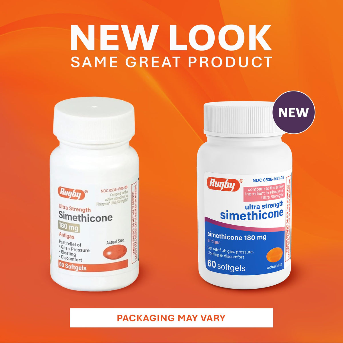 Rugby Ultra Strength Simethicone Gas Relief 180 mg - 60 Softgels - image 7