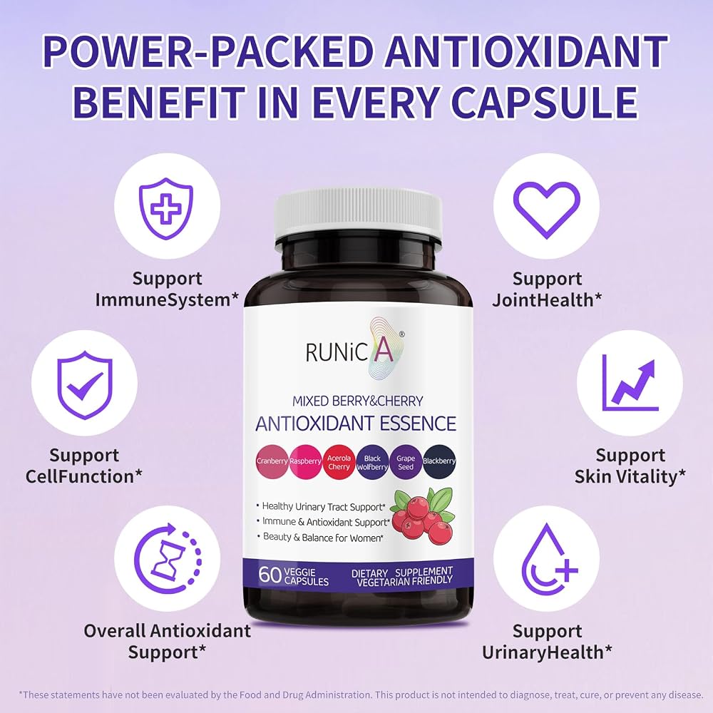 RUNICA 6X 6-in-1 Mixed Berry & Cherry Antioxidant Supplement