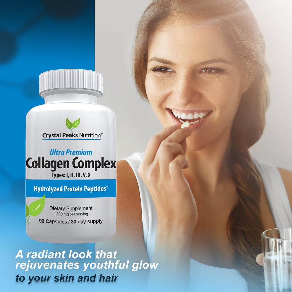 Crystal Peaks Nutrition Collagen Peptide Pill Types I-X - 90 Capsules - image 7