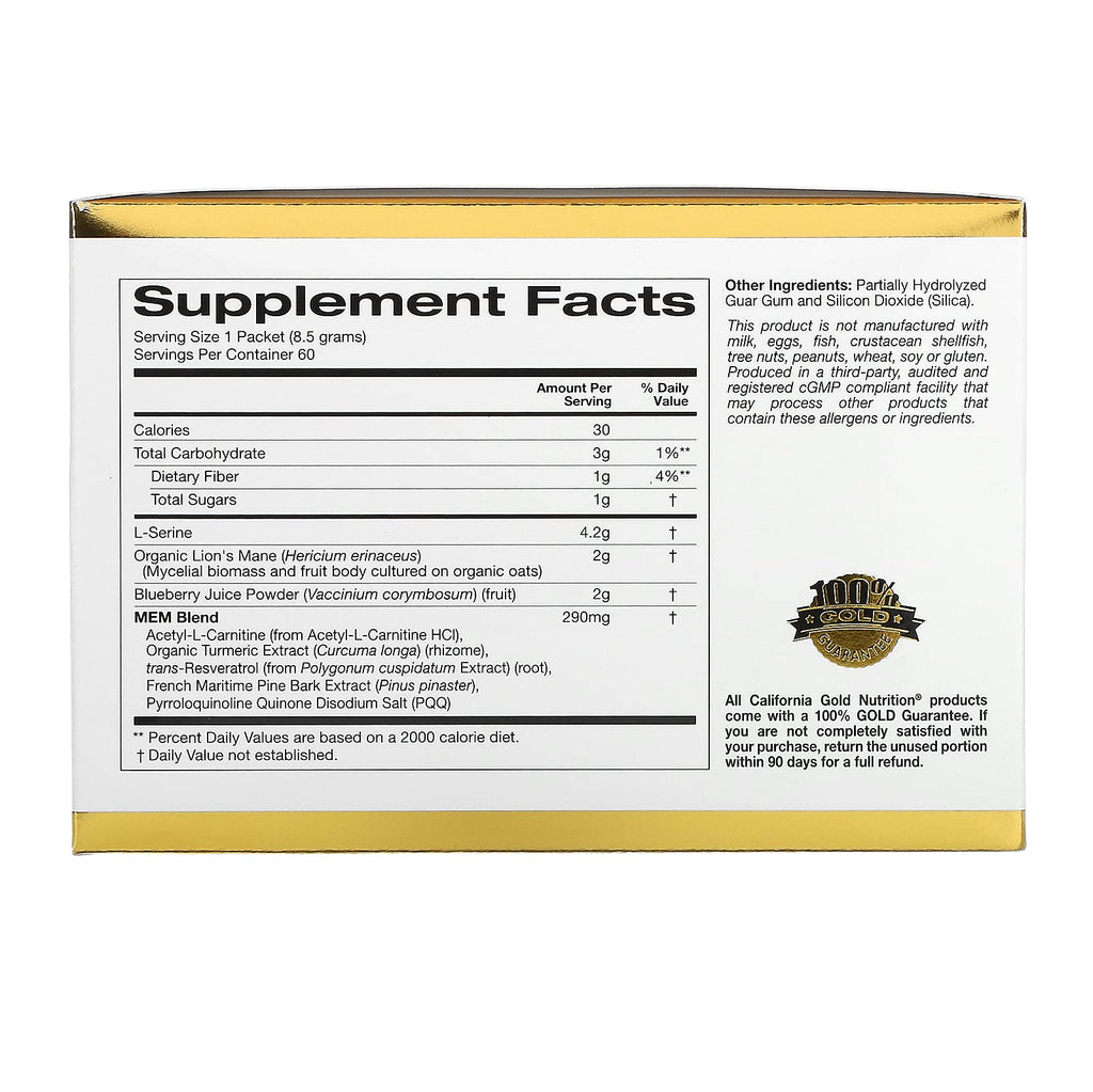 California Gold Nutrition MEM Food Memory & Cognitive Support - 60 Packets - image 2