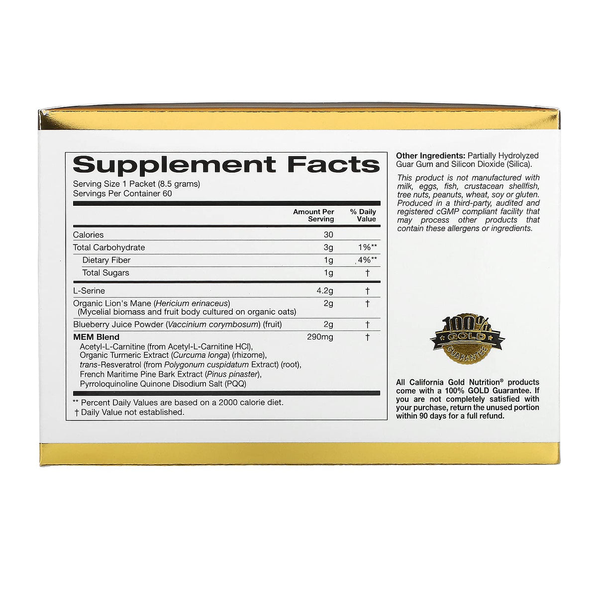 California Gold Nutrition MEM Food Memory & Cognitive Support - 60 Packets - image 2