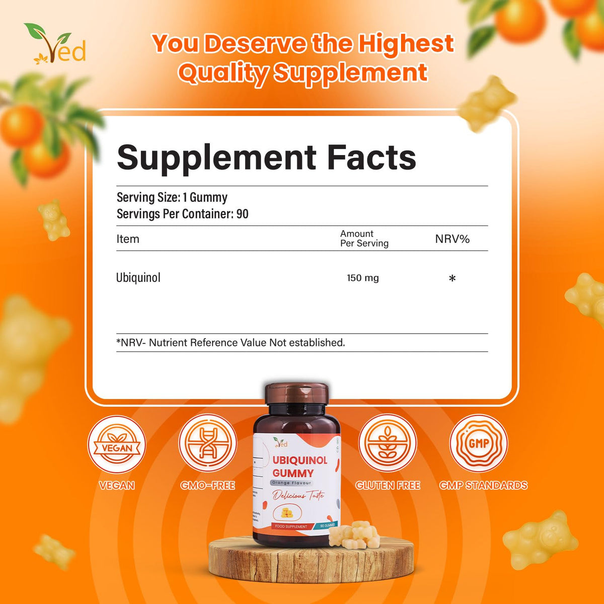 Ved Ubiquinol Gummy 150 mg CoQ10 - 90 Gummies - image 4