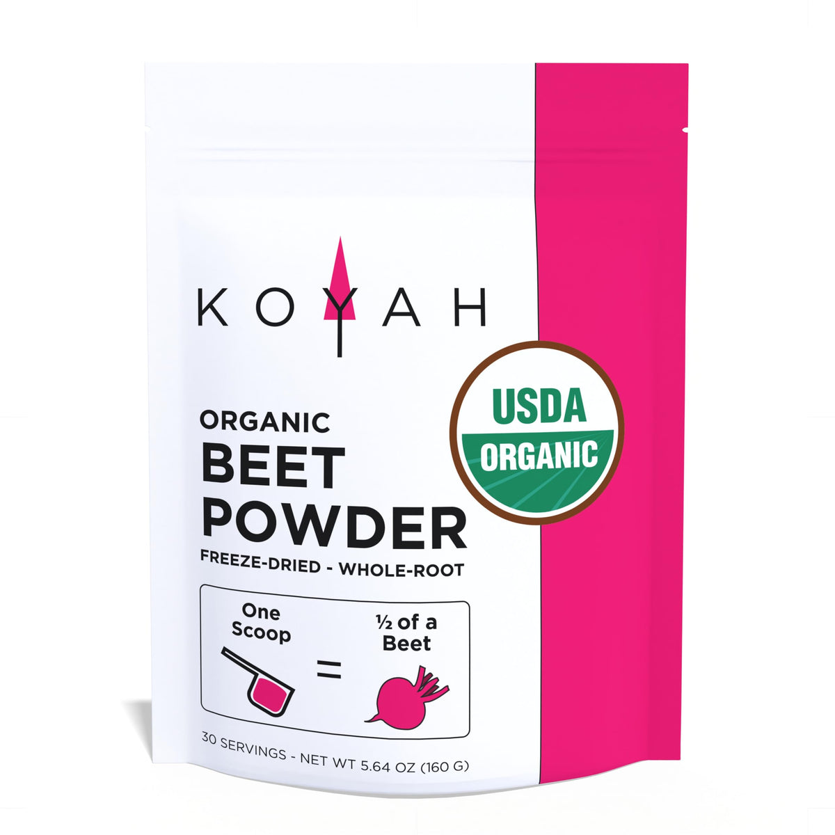 KOYAH Organic Beet Powder Freeze-Dried - 30 Servings