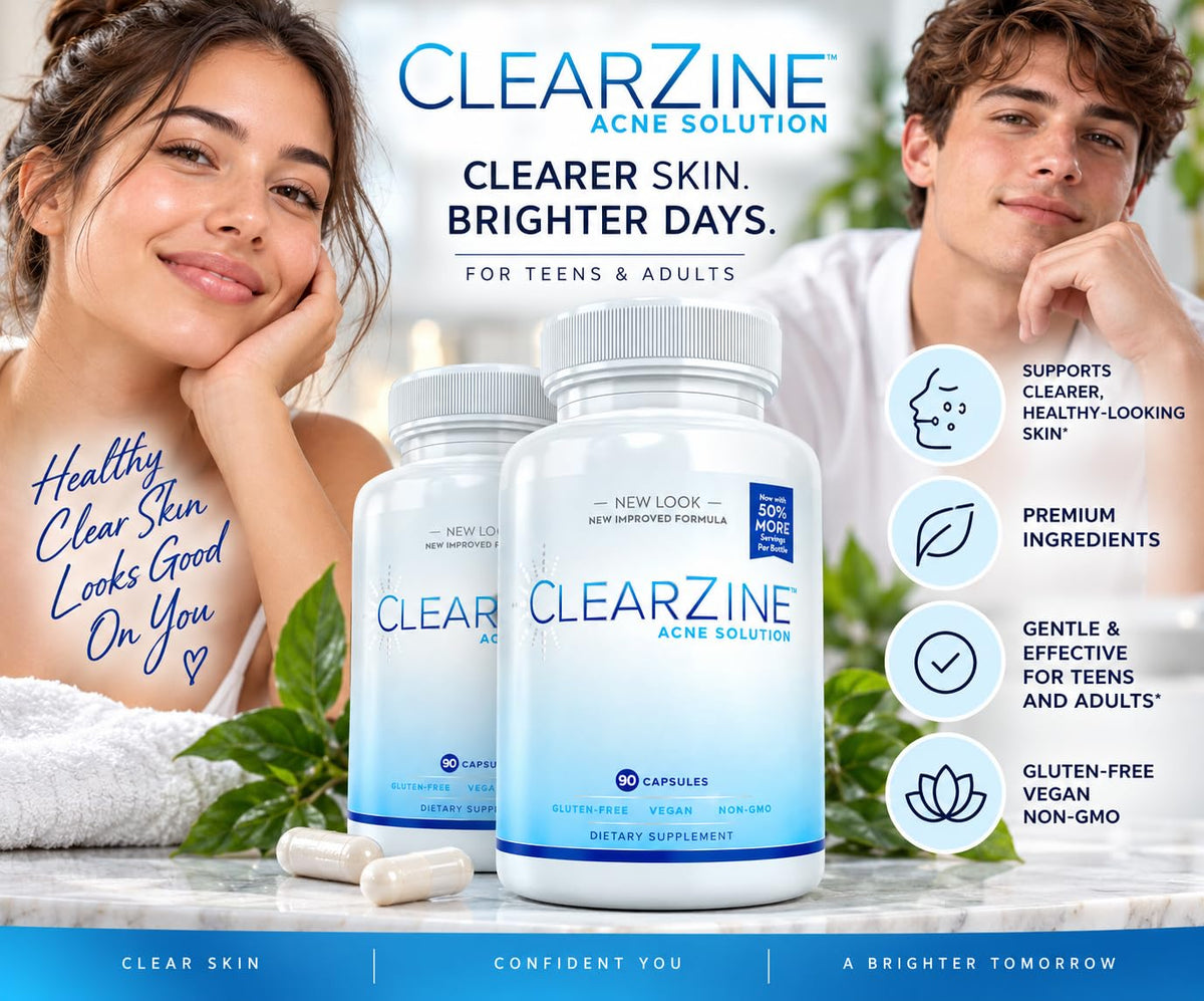 ClearZine Acne Pills for Teens & Adults - 120 Capsules - image 2