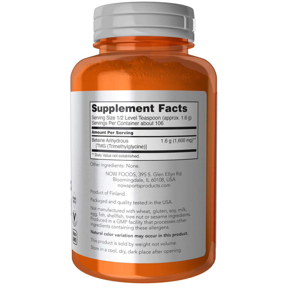 NOW Sports Betaine TMG Powder for Performance - 6 oz - image 2