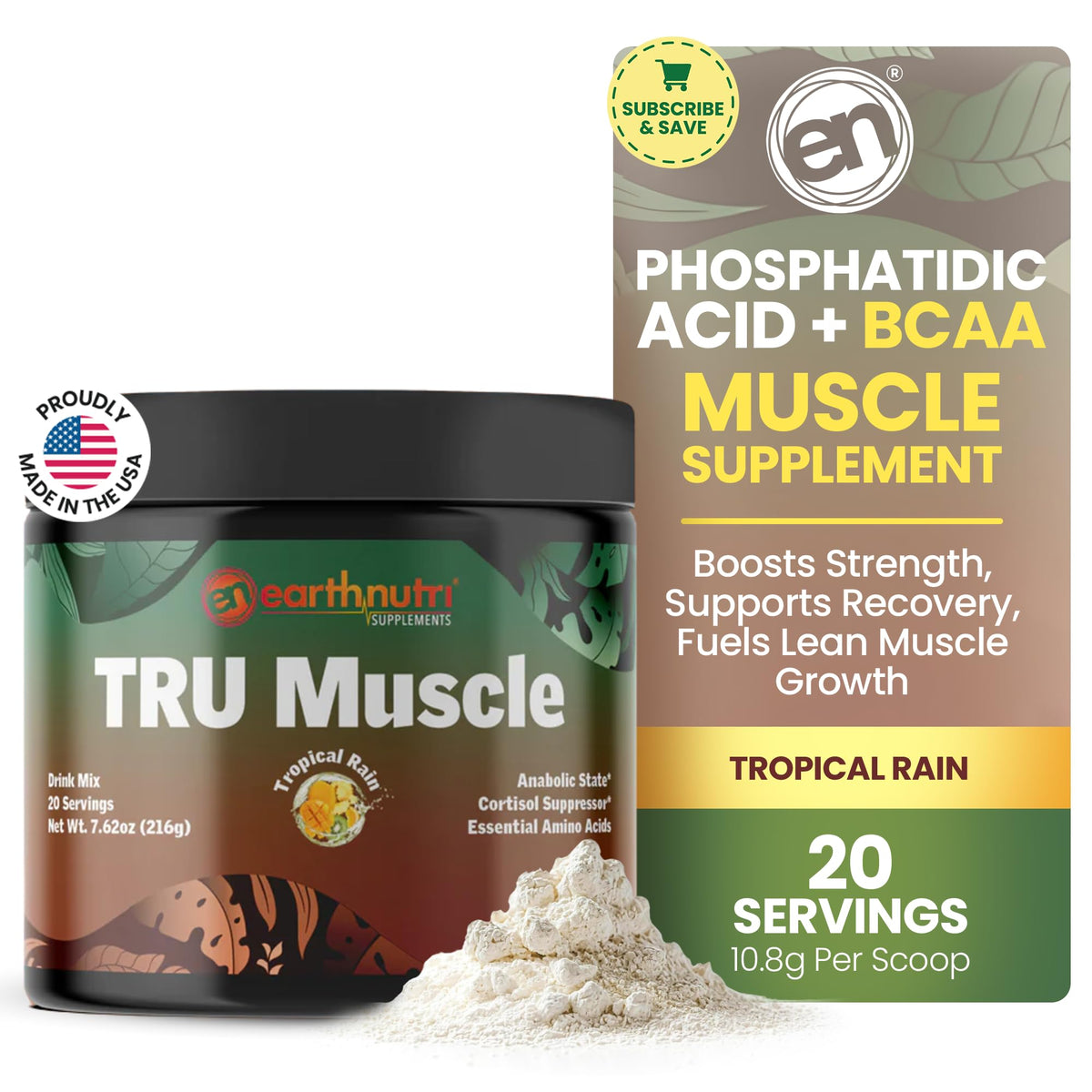 EarthNutri Phosphatidic Acid Supplement Powder - 20 Servings