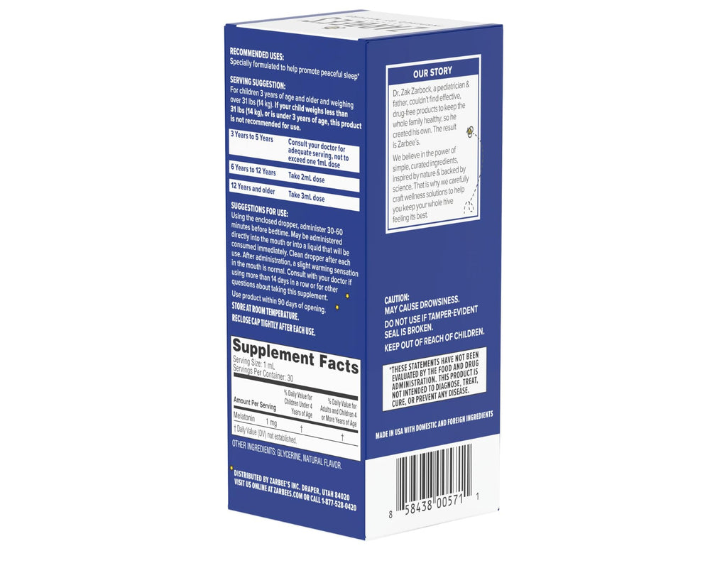 Zarbee's Naturals Children's Sleep Liquid with Melatonin - 2 oz Pack of 2 - image 4