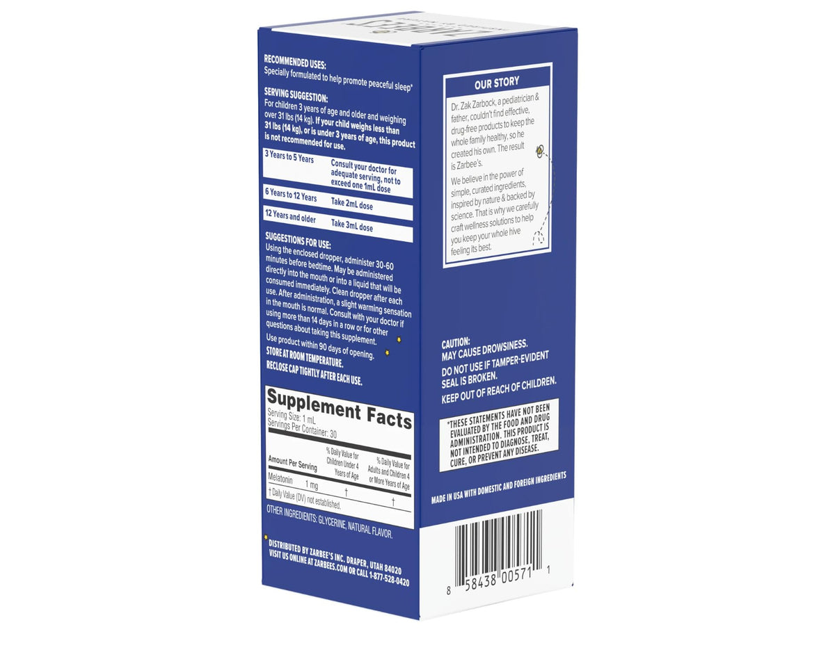 Zarbee's Naturals Children's Sleep Liquid with Melatonin - 2 oz Pack of 2 - image 4