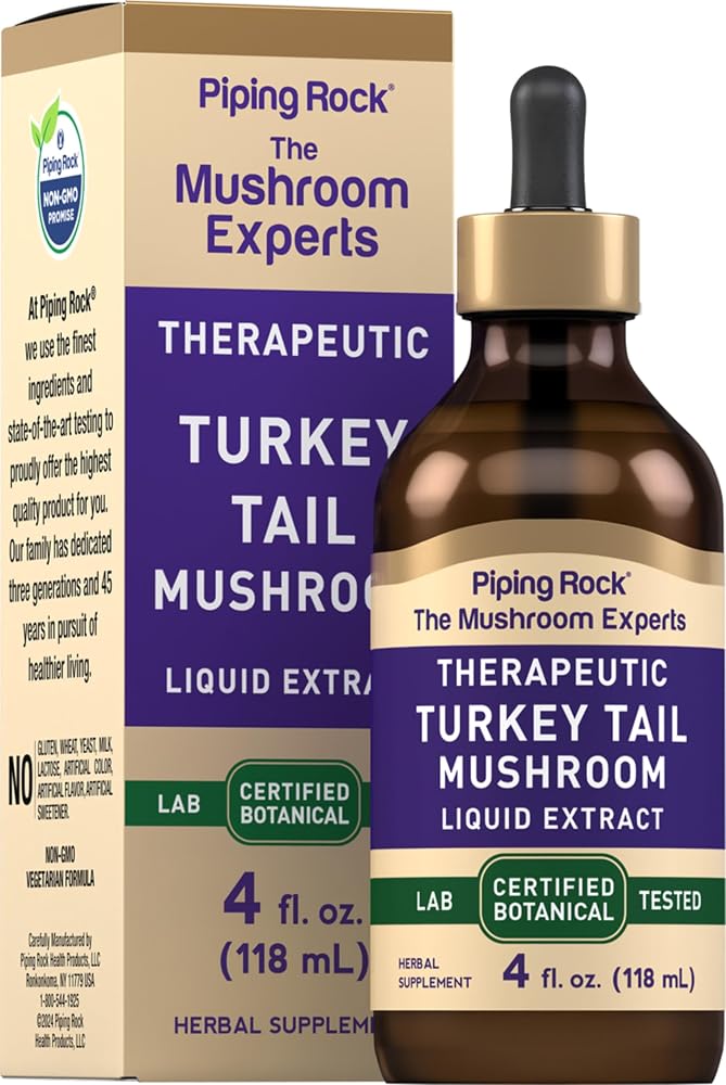 Piping Rock Turkey Tail Mushroom Tincture Liquid Extract - 4 Fl Oz