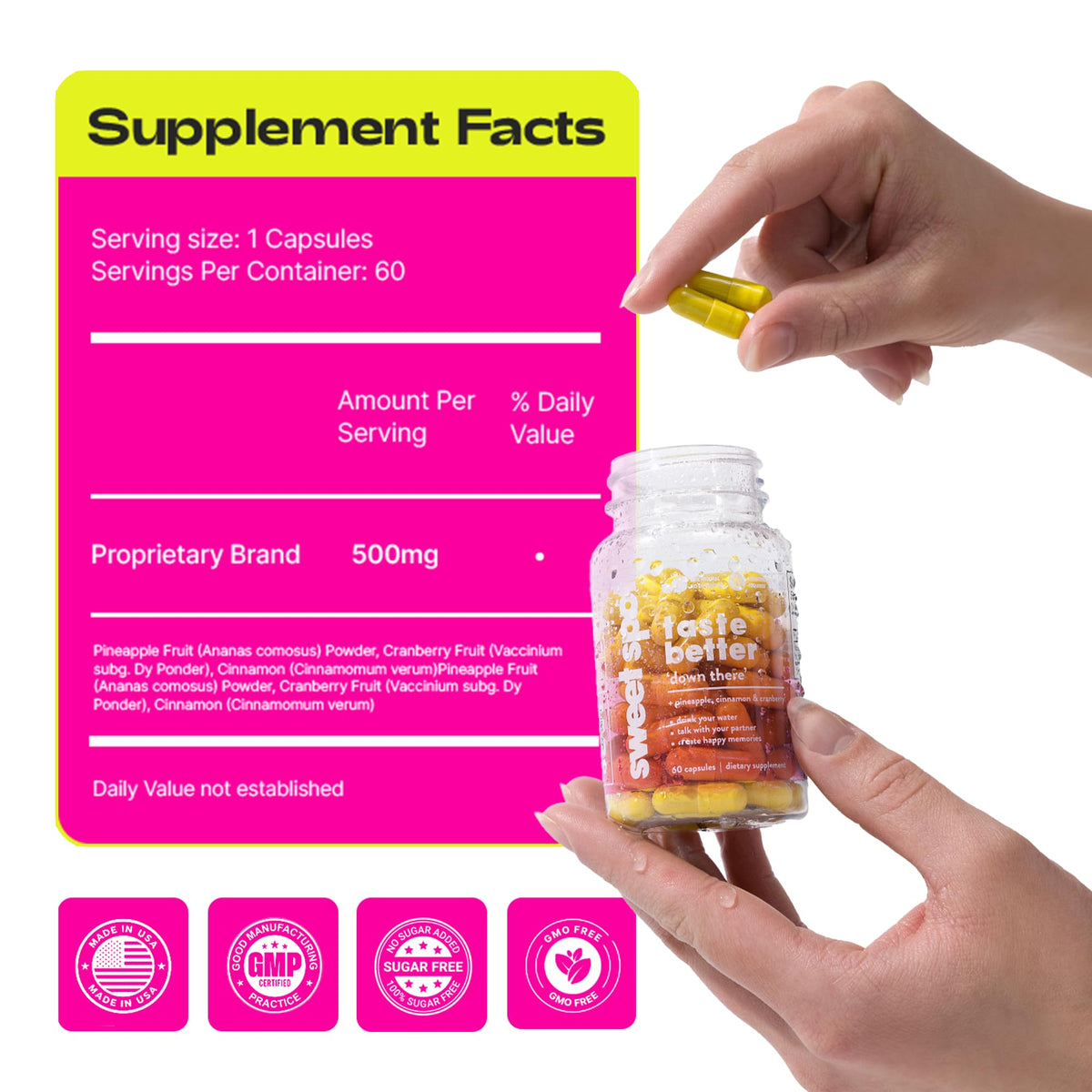 Sweet Spot Pineapple & Cranberry Vaginal Health Supplement - 60 Capsules - image 4