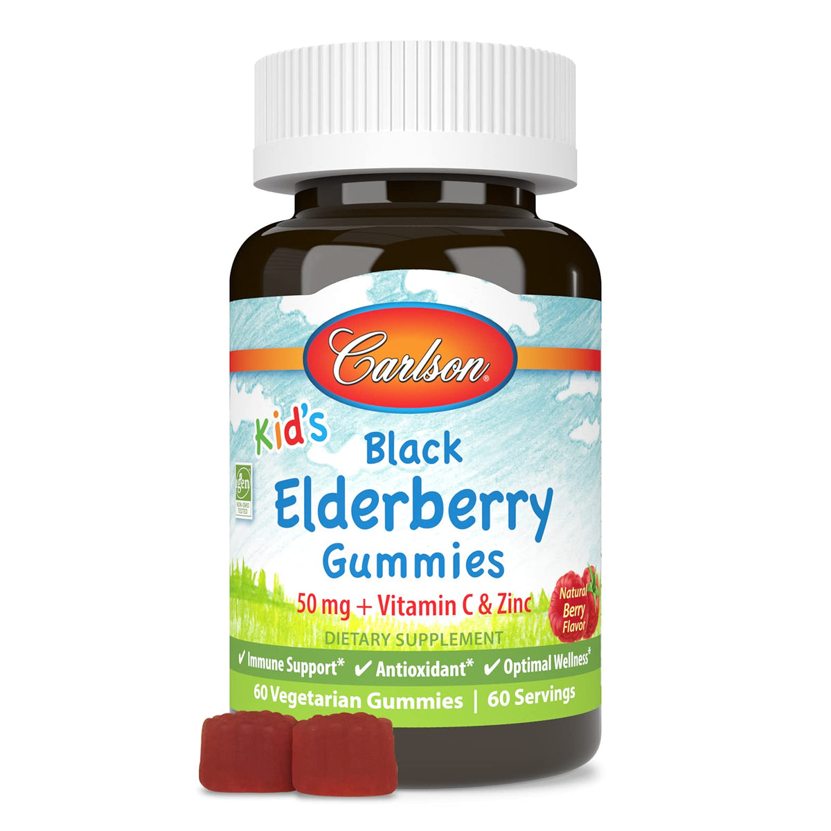 Carlson Kid's Black Elderberry Gummies 100 mg - 60 Gummies