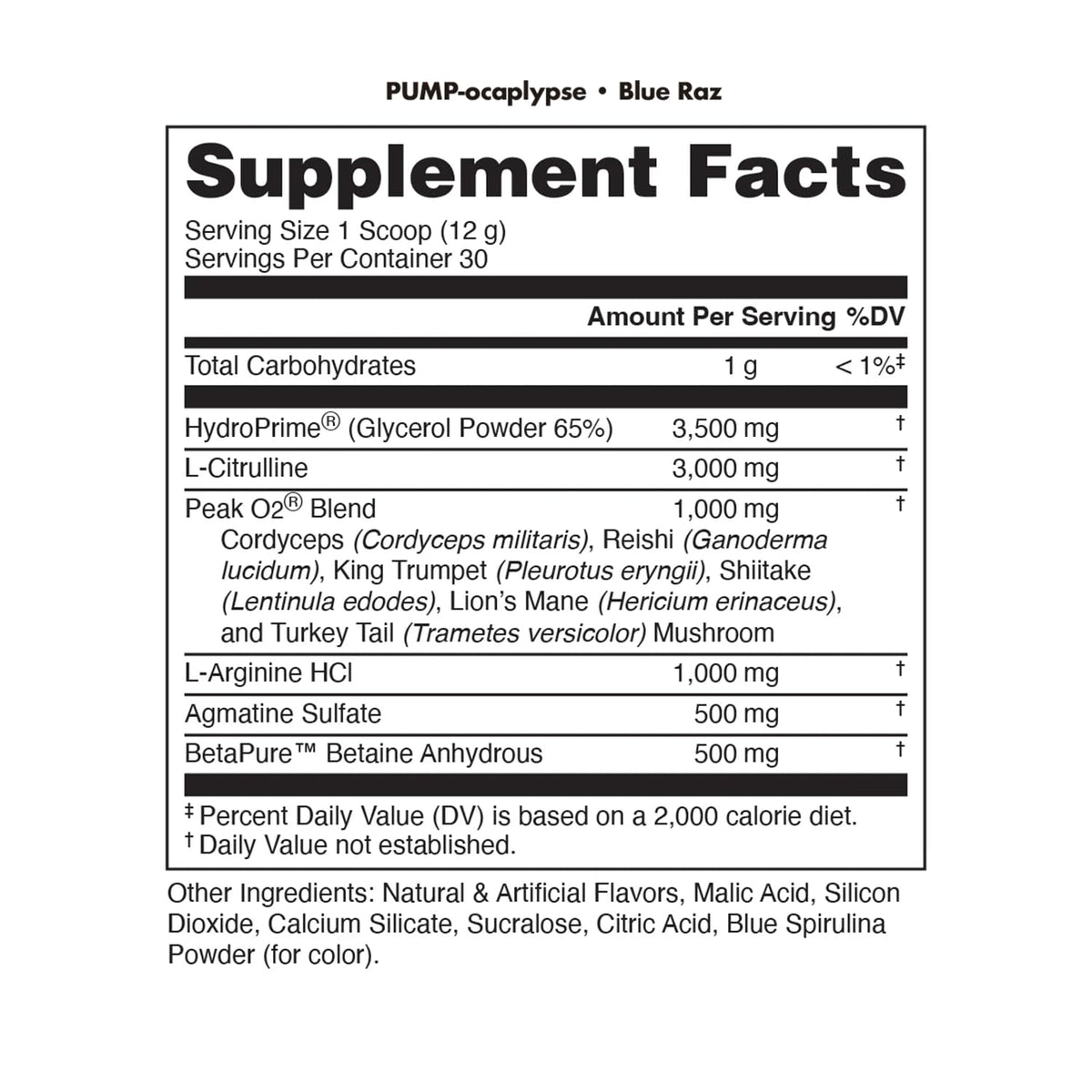 Bucked Up Pump-ocalypse Blue Raz Nitric Oxide Booster Powder - image 2