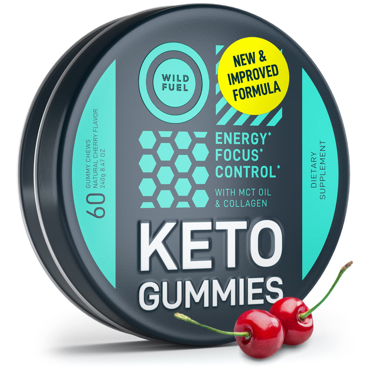 WILD FUEL MCT Oil Keto Gummies with Collagen - 60 Gummies