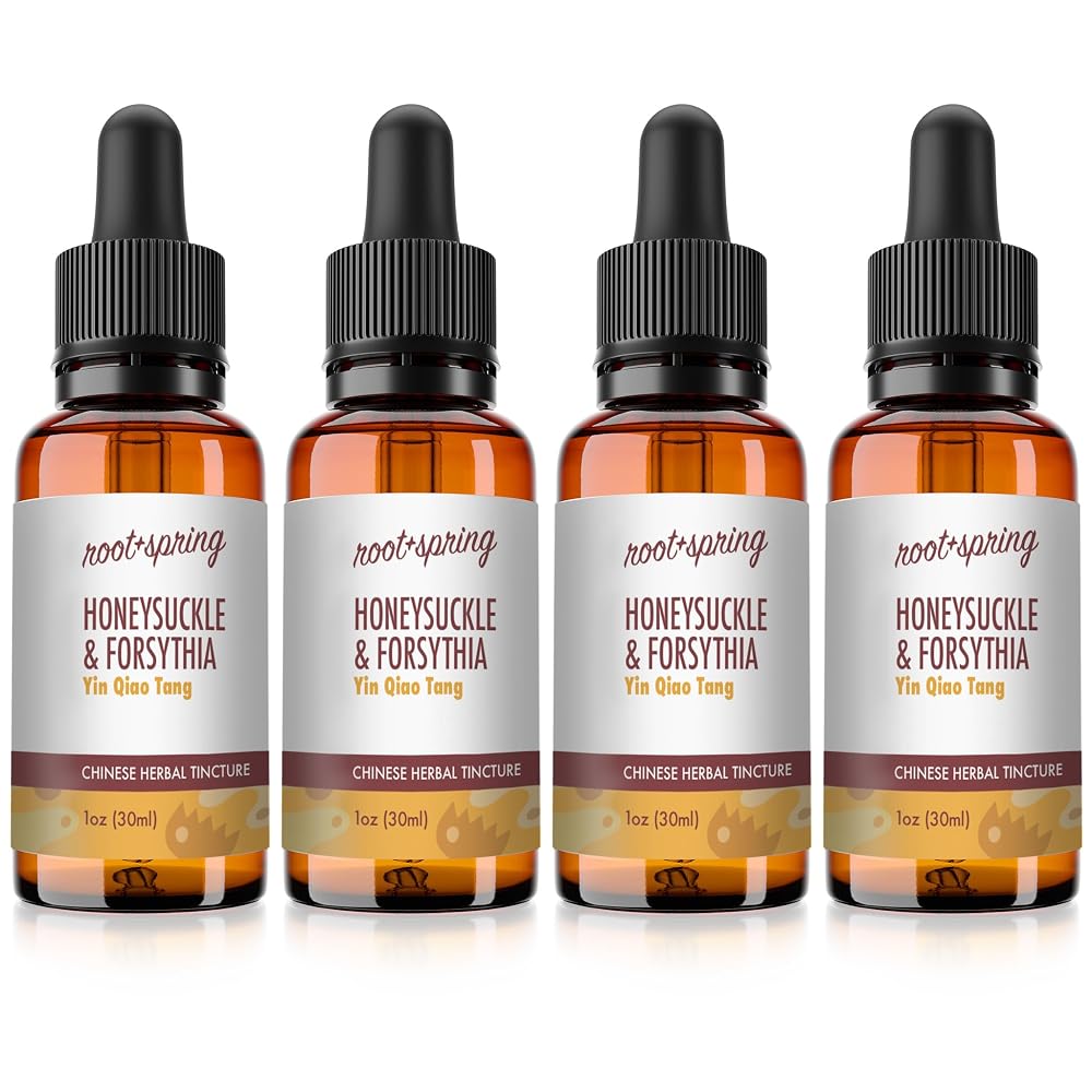 root + spring Honeysuckle & Forsythia Herbal Tincture - 4 x 1 oz