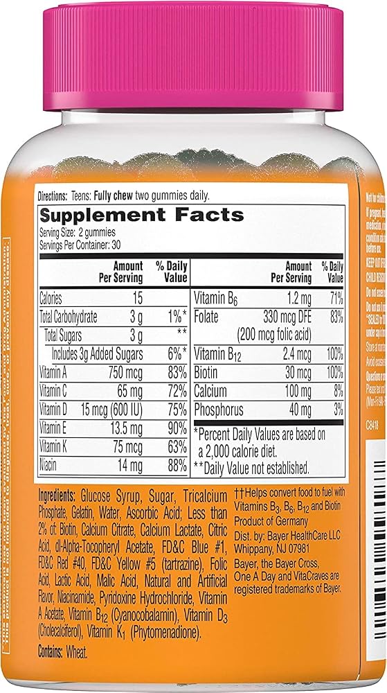 One A Day Teen for Her VitaCraves Multivitamin - 60 Gummies - image 2