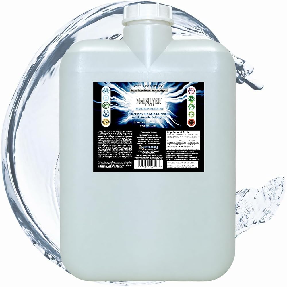 MediSILVER CLEAR Ionic Silver Dietary Supplement - 640 Fl Oz