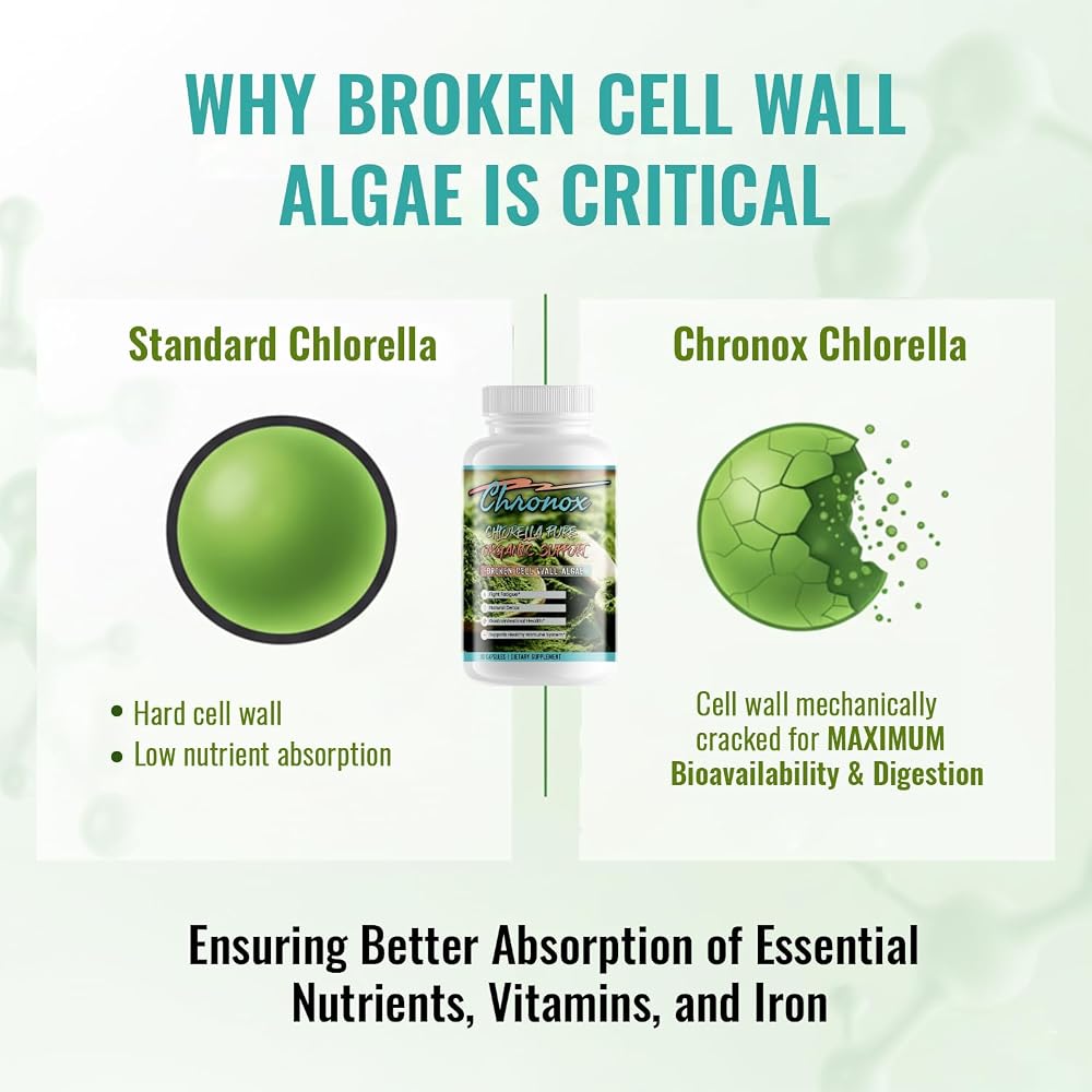 Chronox Chlorella Pure Organic Supplement - 60 Capsules - image 4