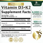 Nature's Nutrition Vitamin D3 4000 IU 100mcg Per Serving - Extra