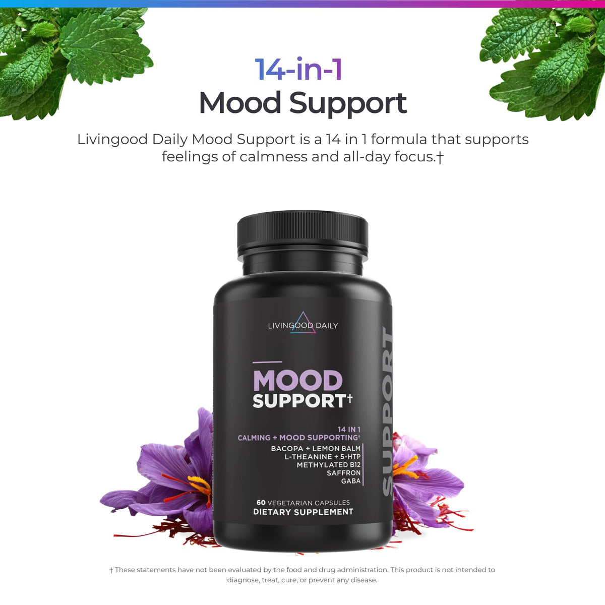 Livingood Daily 14-in-1 Mood Support Supplement - 60 Capsules - image 2