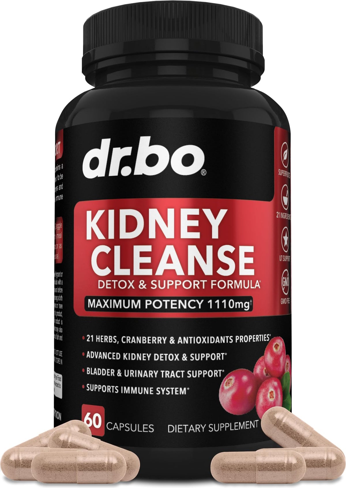 DR. BO Kidney Cleanse Detox Support Supplement - 60 Capsules