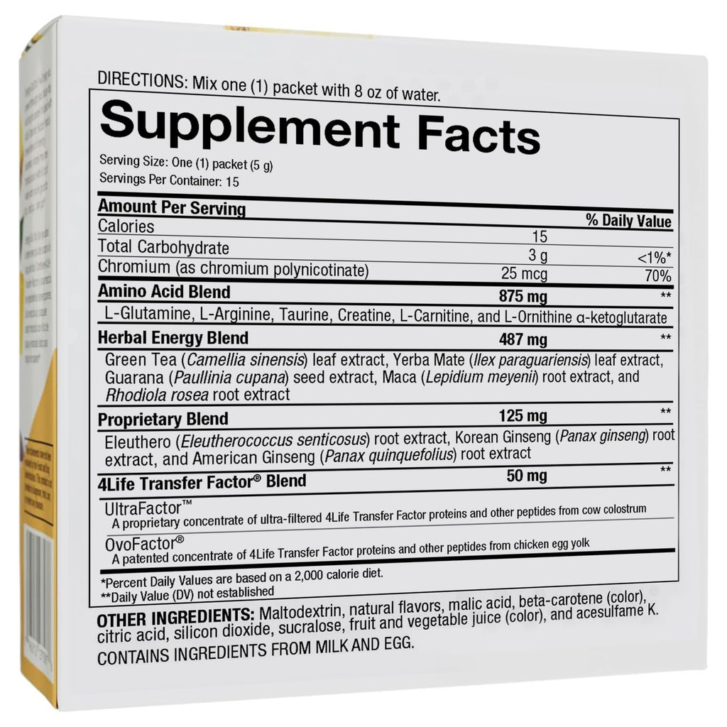 4Life Energy Go Stix Tropical Drink Mix with Amino Acids - 15 Packets - image 2