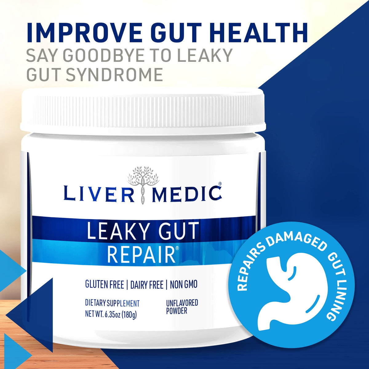 Liver Medic Leaky Gut Repair Supplement Powder - 180g - image 2