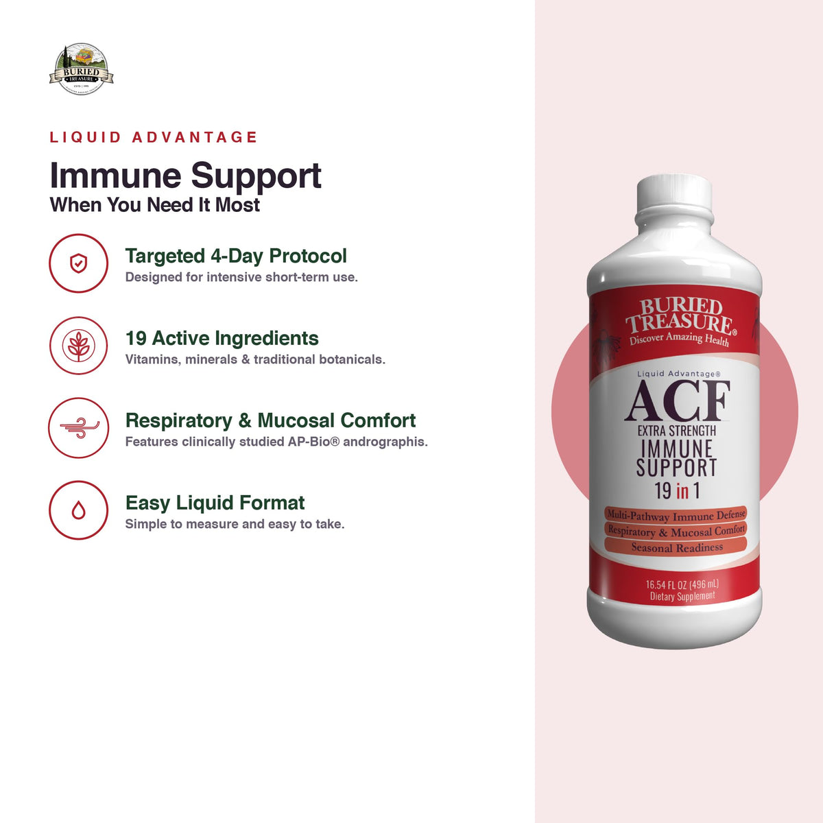 Buried Treasure ACF Extra Strength Liquid Immune Support - 16 fl oz - image 3