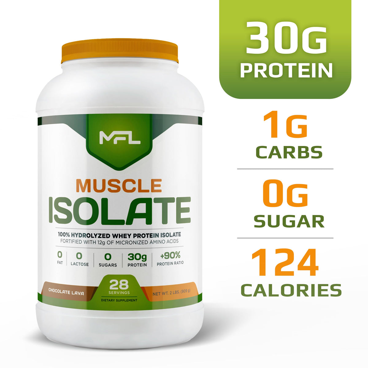MUSCLE FOOD LABS MFL 100% Isolate Protein l 30g of Protein l 12g