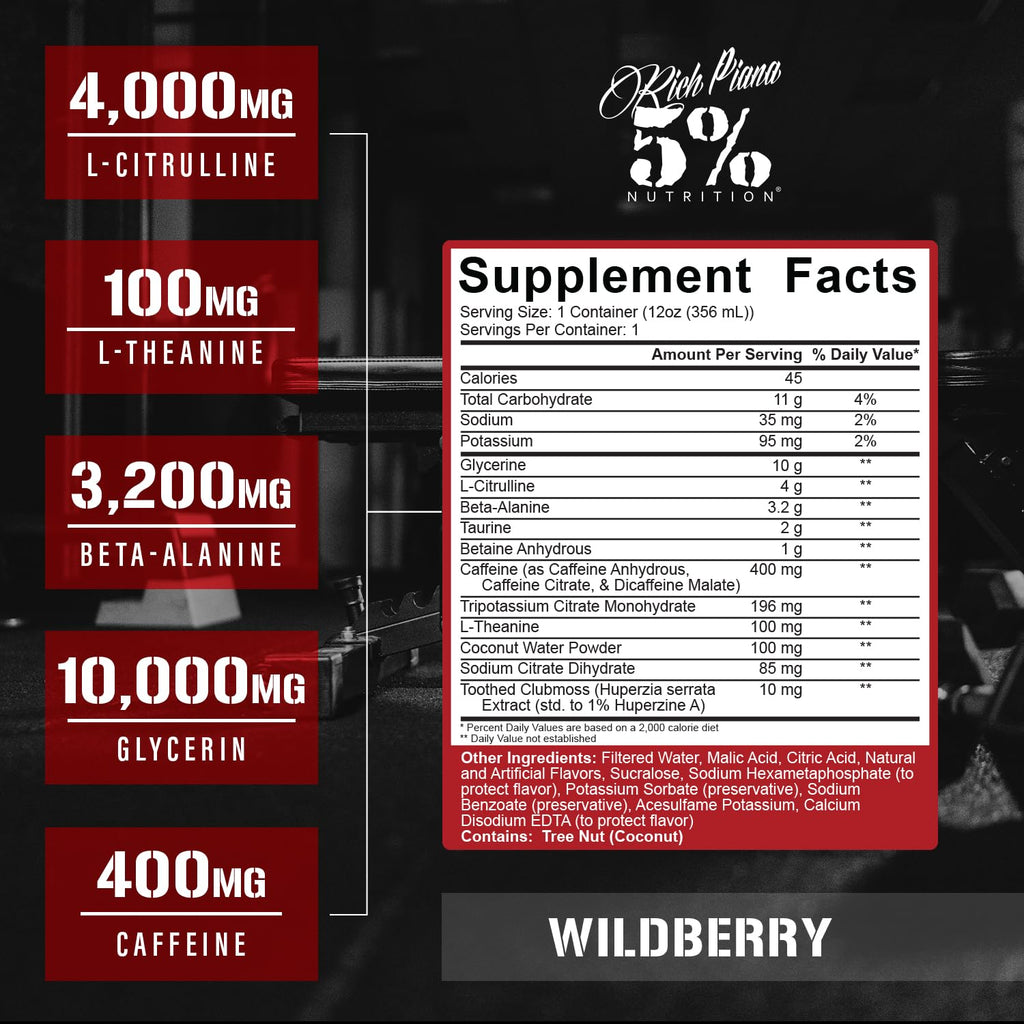 5% Nutrition Kill It Extreme Energy Drink, High Stim Pre Workout