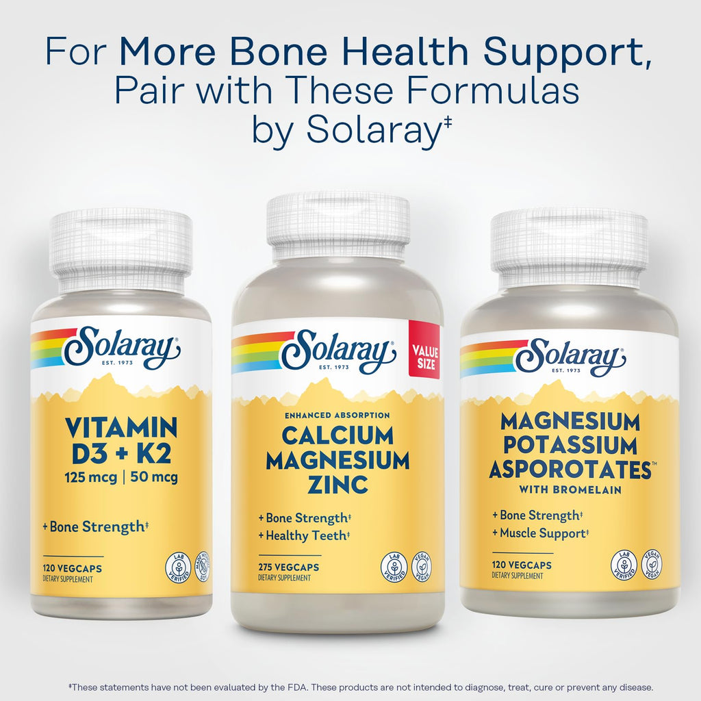 SOLARAY Calcium Magnesium Zinc - 275 Vegetarian Capsules - image 6