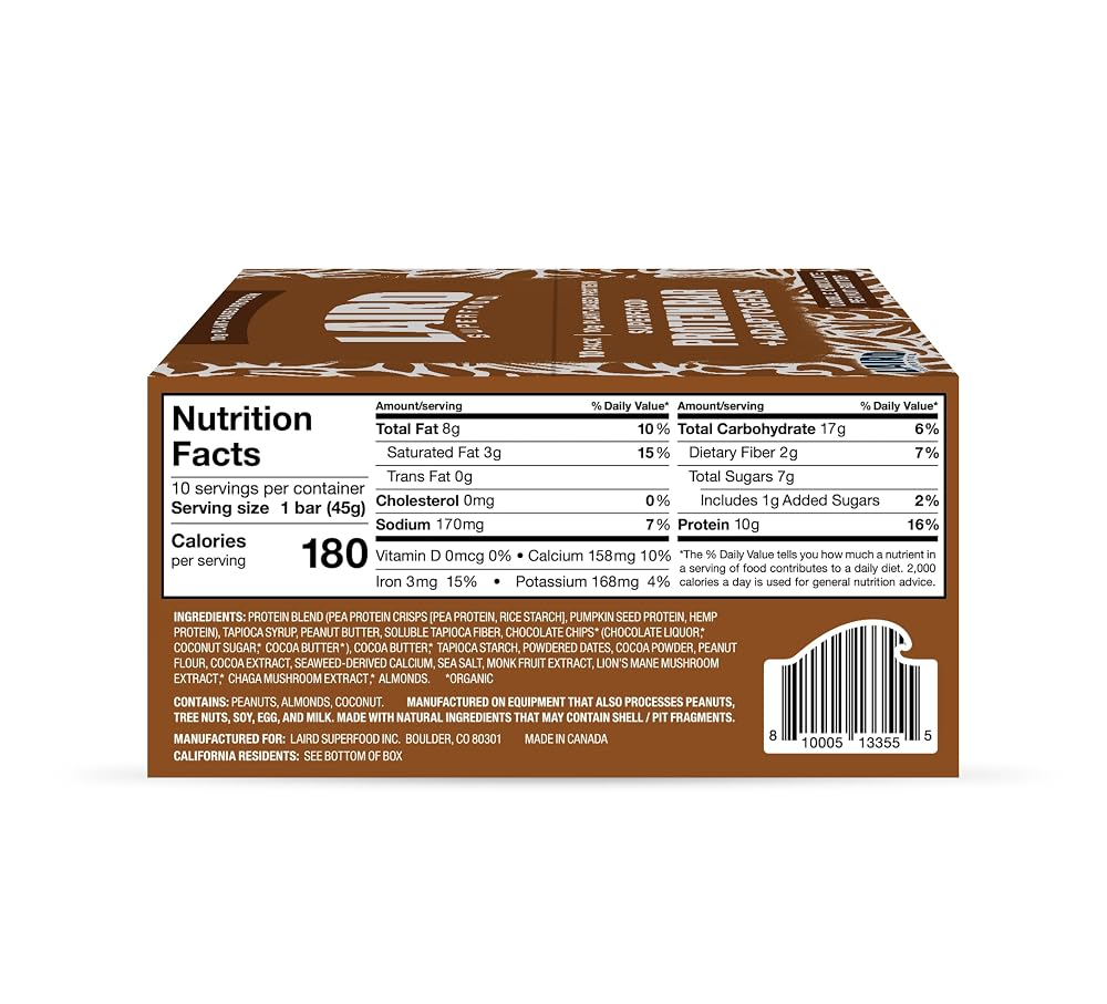Laird Superfood Functional Protein Bars with Adaptogens