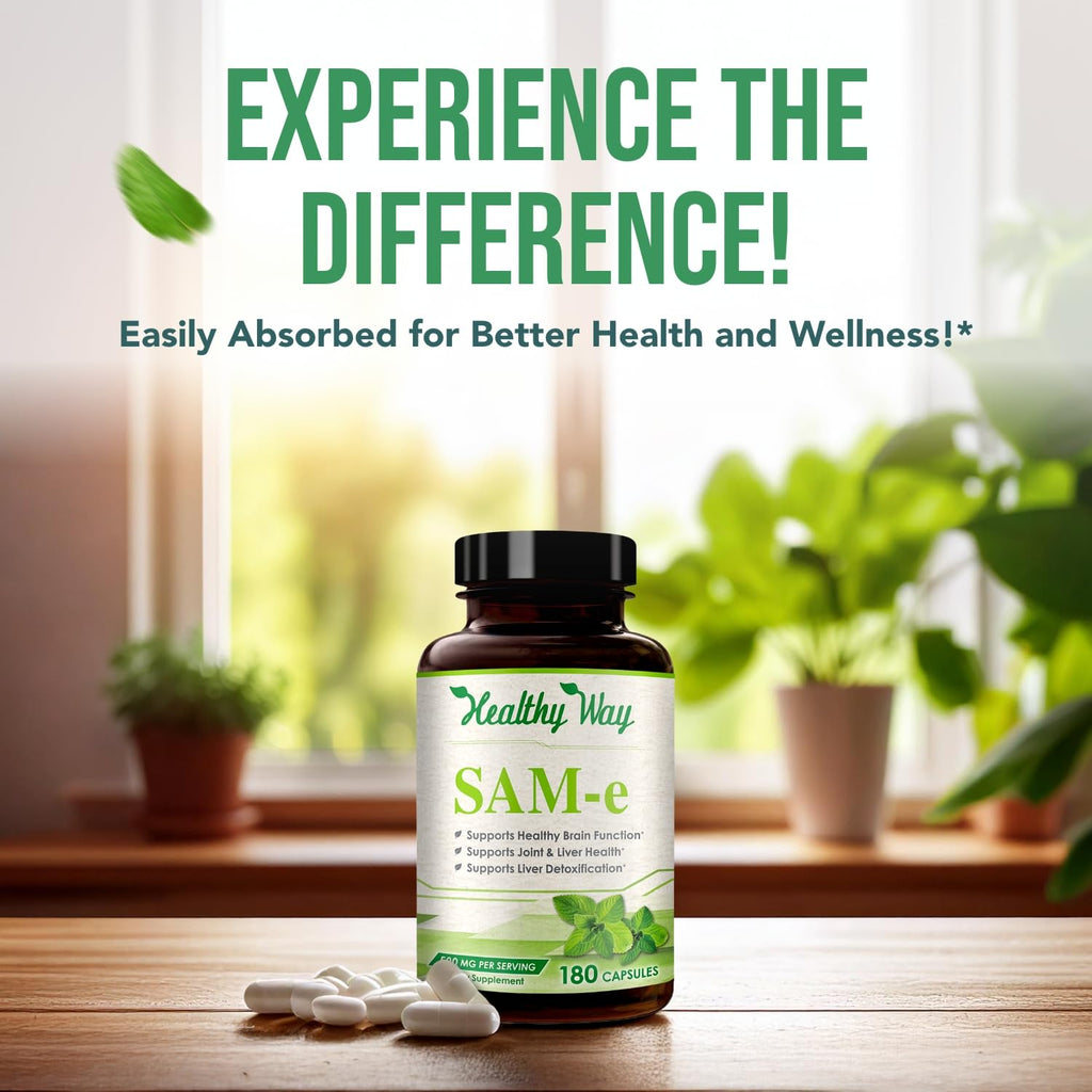 HealthyWayRx 500mg SAM-e Supplement - High Strength 500mg