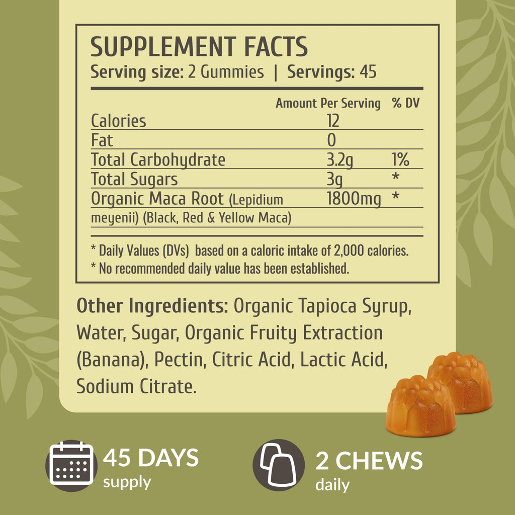 HERBAMAMA Maca Root Gummies for Energy Support - 90 Gummies - image 3