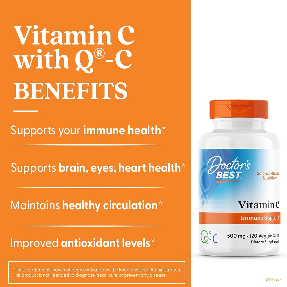 Doctor's BEST Vitamin C 500mg Immune Support - 120 Vegetarian Capsules - image 3