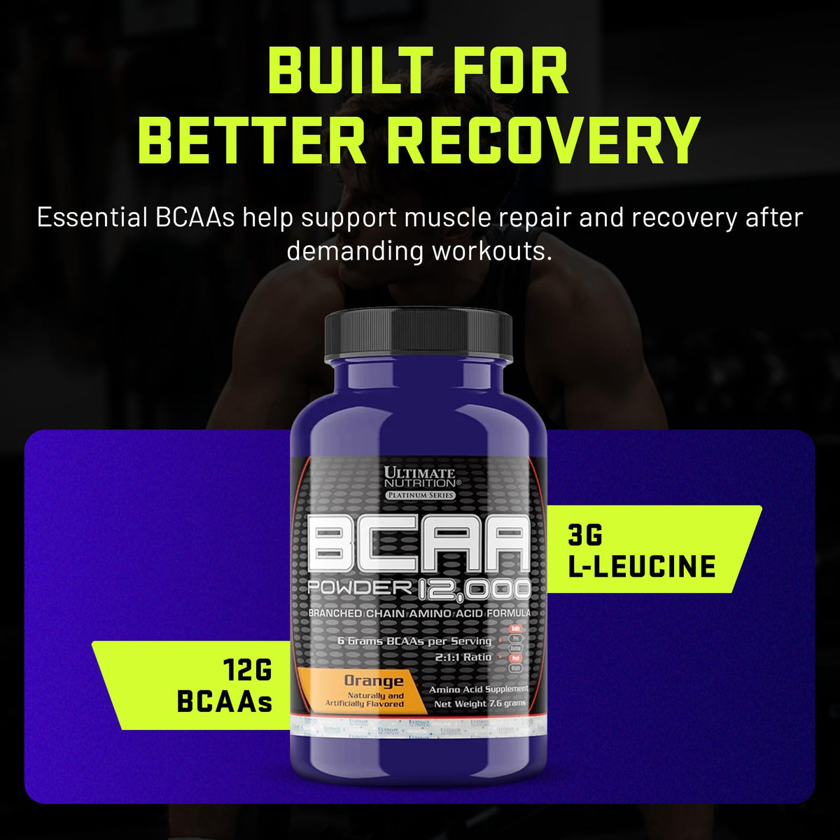 Ultimate Nutrition BCAA Powder 12000 Orange - Single Serve - image 3