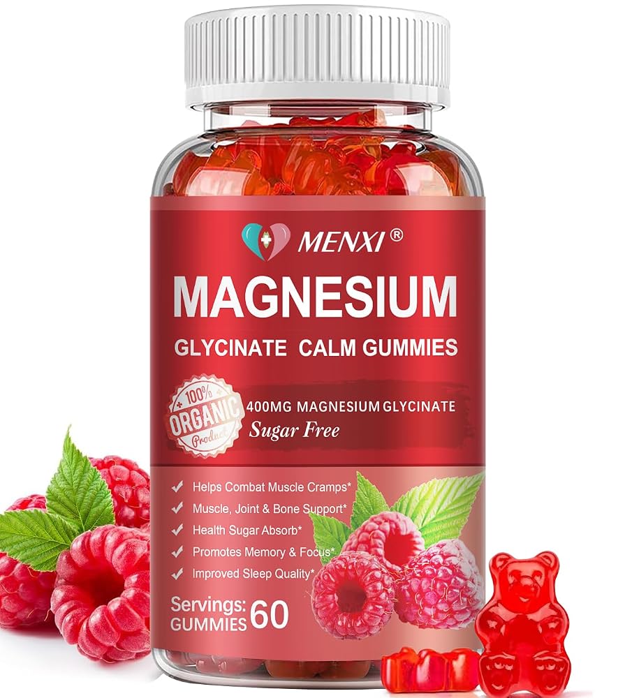 MENXI Magnesium Gummies 600mg per Serving-Magnesium Glycinate 400mg