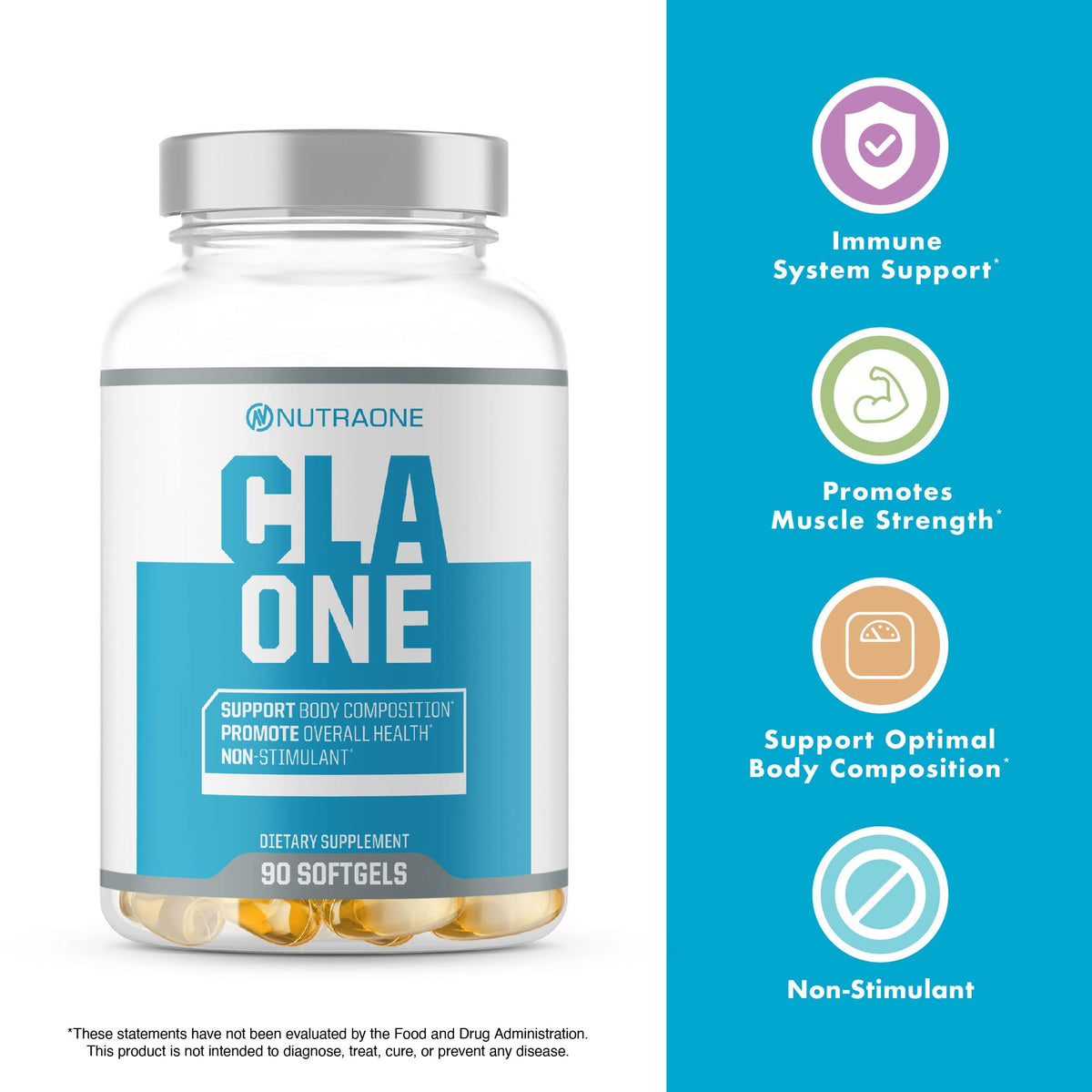 NutraOne CLAOne Conjugated Linoleic Acid Supplement - 90 Capsules - image 4