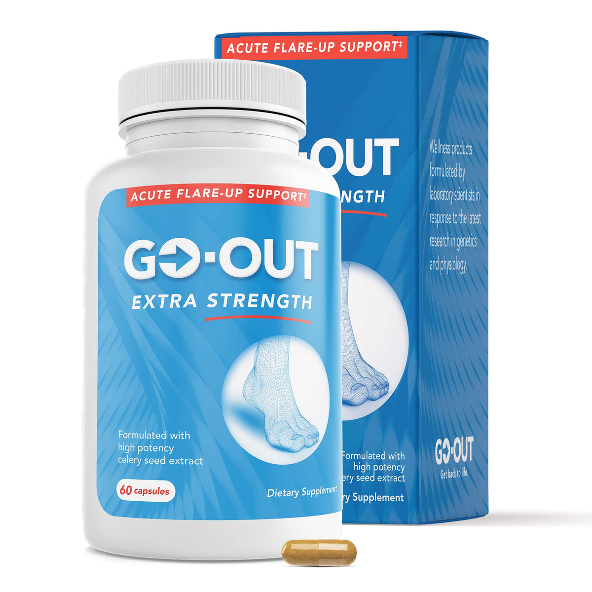Mt. Angel Vitamins Go Out Extra Strength Uric Acid Balance - 60 Capsules