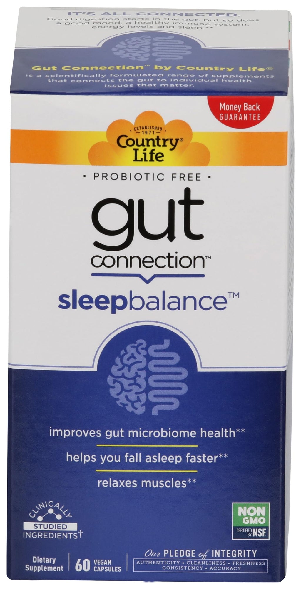 Country Life Sleep Gut Connection - 60 Capsules