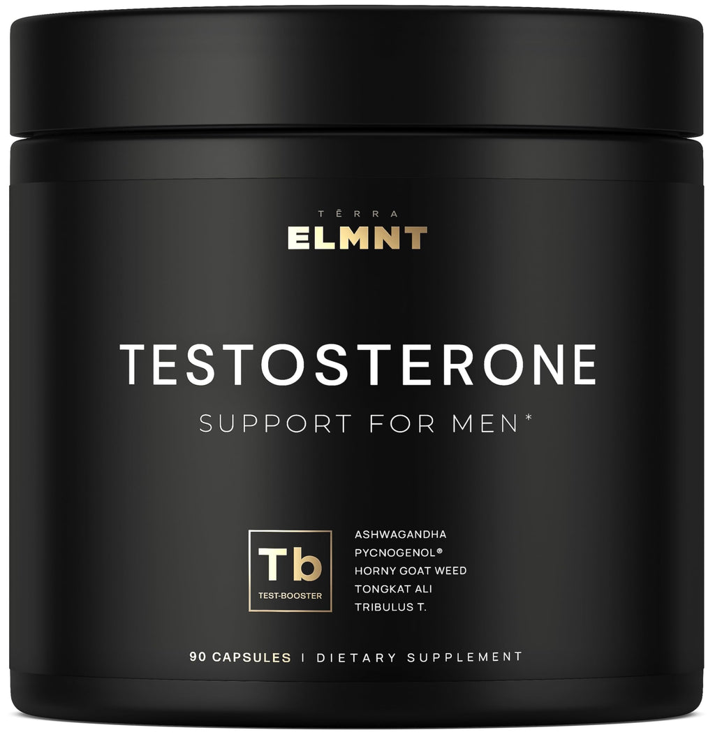 TERRA ELMNT Testosterone Booster for Men with Ashwagandha - 90 Capsules