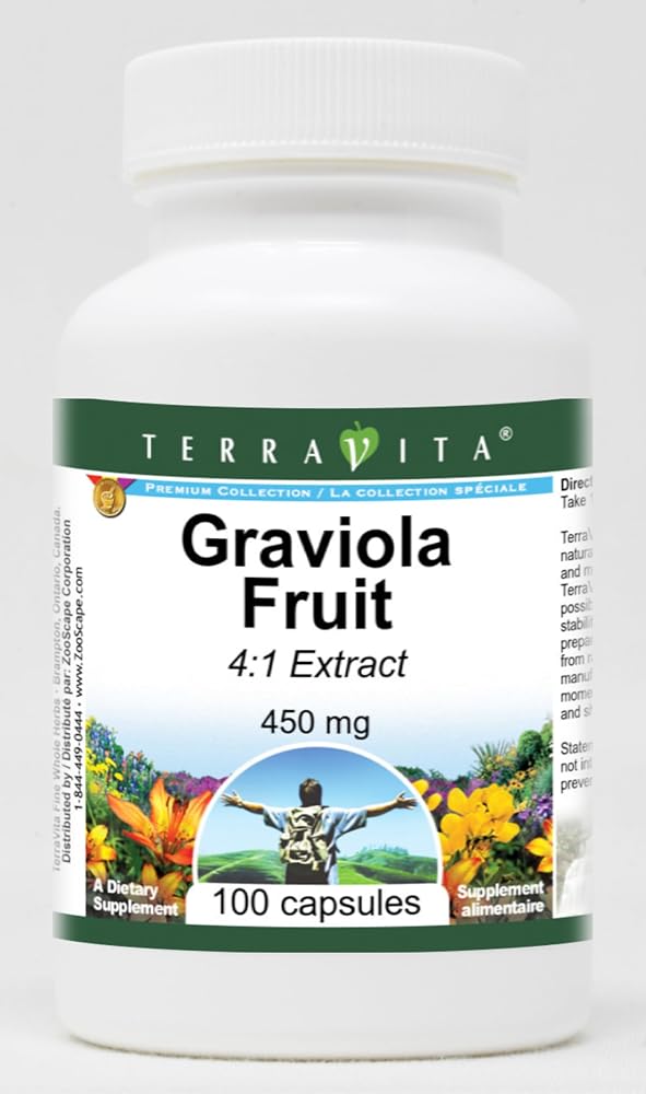 Terravita Graviola Fruit 4:1-450 mg (100 Capsules, ZIN: 520357)
