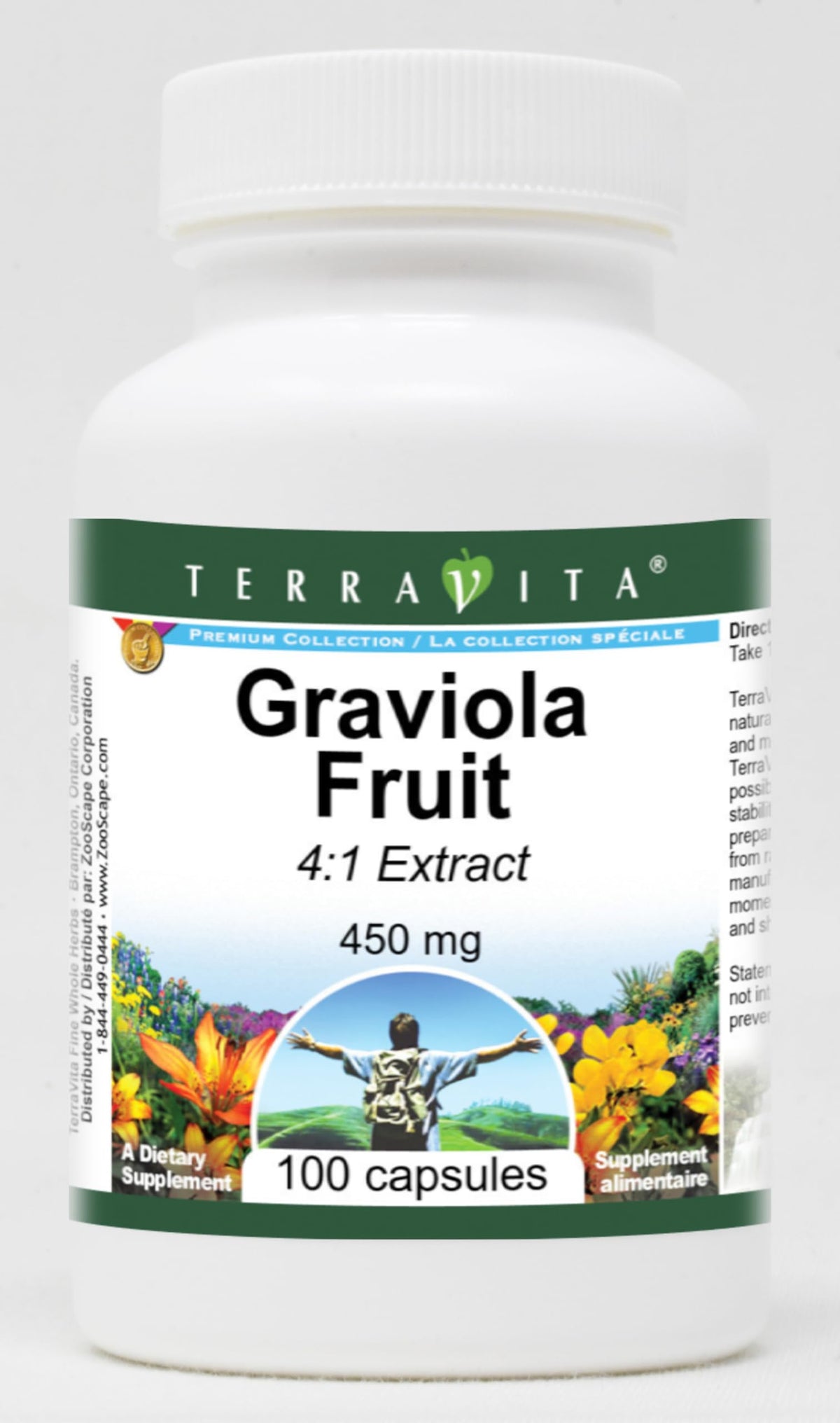 Terravita Graviola Fruit 4:1-450 mg (100 Capsules, ZIN: 520357)
