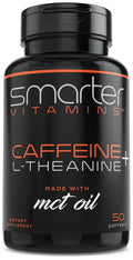 SmarterVitamins Caffeine 200mg with L-Theanine Energy Softgels - 50 Count