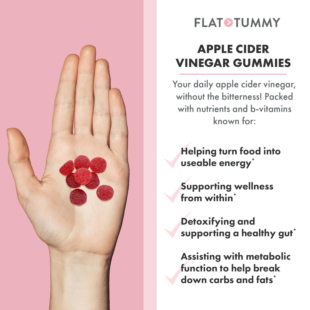 Flat Tummy Apple Cider Vinegar Gummies - 60 Count - image 3